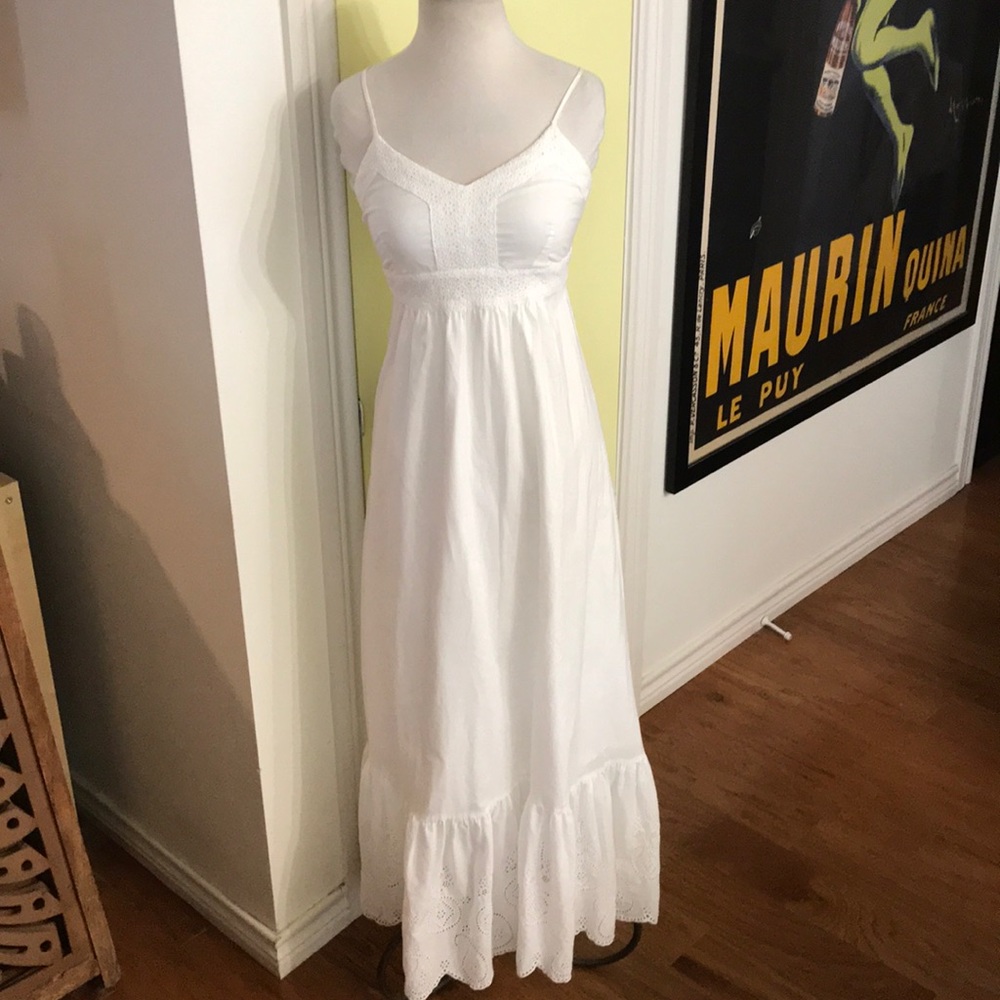 White Banana Rep maxi hippy gypsy empire dress-2